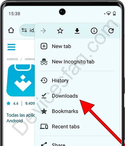 Abrir transferências no Android